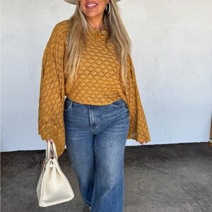 Festival Mustard Knit Sweater One Size